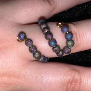 multicolor crystal beaded snake ring